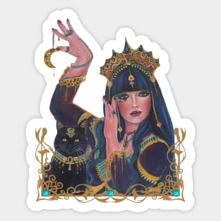 Dark Bastet Egyptian goddess by Renee L. Lavoie Sticker